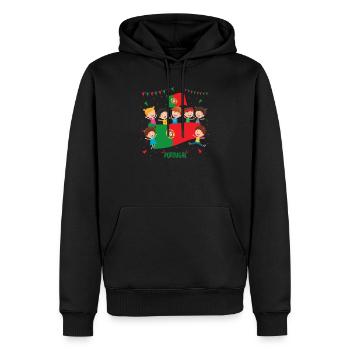 Portugal - Sweat à capuche Premium bio Homme - noir - Devant - Nico (187cm)