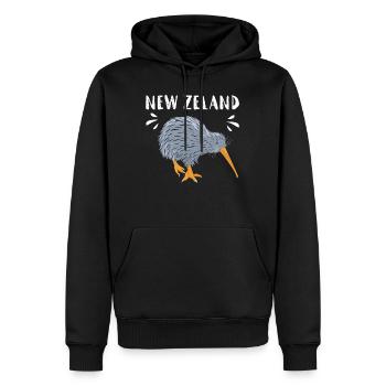 nouvelle-Zélande - Sweat à capuche Premium bio Homme - noir - Devant - Nico (187cm)