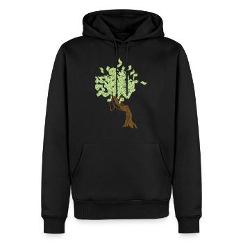 arbre d'argent - Sweat à capuche Premium bio Homme - noir - Devant - Nico (187cm)