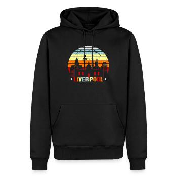 Liverpool - Männer Premium Bio Hoodie - Schwarz - Vorne - Nico (187cm)