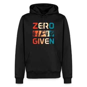 Zero Fucks Given - Männer Premium Bio Hoodie - Schwarz - Vorne - Nico (187cm)