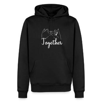 Couple de valentine couple - Sweat à capuche Premium bio Homme - noir - Devant - Nico (187cm)