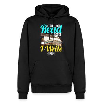 Autor Schriftsteller Bücher Roman Schreiben - Männer Premium Bio Hoodie - Schwarz - Vorne - Nico (187cm)