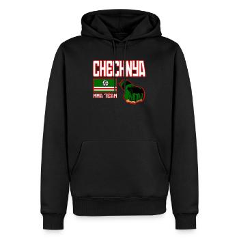 Tchétchénie MMA Team, fier drapeau tchétchène, Tchétchène MMA - Sweat à capuche Premium bio Homme - noir - Devant - Nico (187cm)