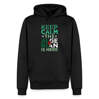 Algerien - Männer Premium Bio Hoodie - Schwarz - Vorne - Nico (187cm)