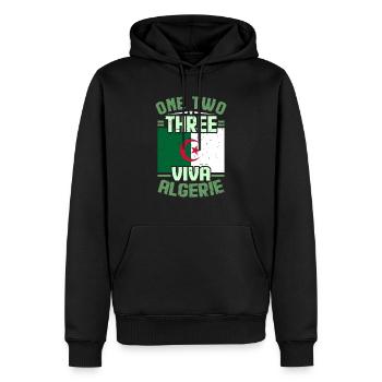 Algerien - Männer Premium Bio Hoodie - Schwarz - Vorne - Nico (187cm)