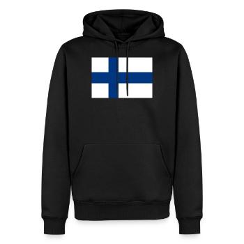 Finlande finnois drapeau drapeau - Sweat à capuche Premium bio Homme - noir - Devant - Nico (187cm)