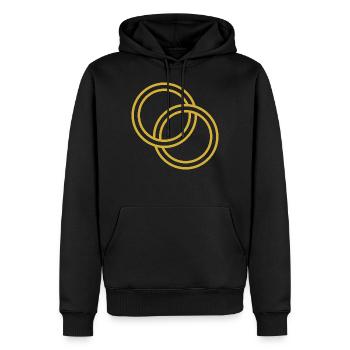 goldene verschlungene Eheringe - Männer Premium Bio Hoodie - Schwarz - Vorne - Nico (187cm)