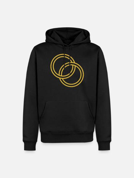 alliances entrelacées dorées - Sweat à capuche Premium bio Homme - noir