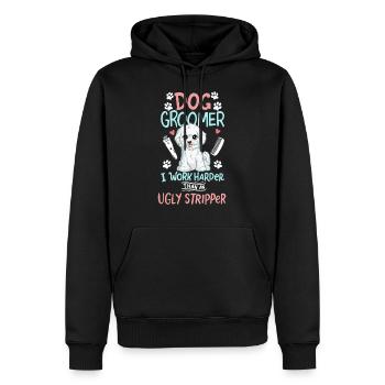 Hundefriseur Hundesalon Hunde Friseur Salon - Männer Premium Bio Hoodie - Schwarz - Vorne - Nico (187cm)