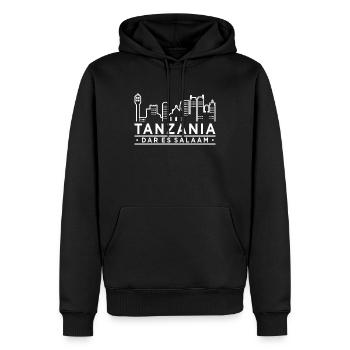 Tansania - Männer Premium Bio Hoodie - Schwarz - Vorne - Nico (187cm)