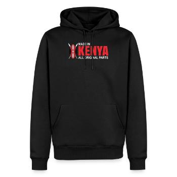 Kenya - Sweat à capuche Premium bio Homme - noir - Devant - Nico (187cm)