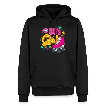Déguisement de costume de soirée des années 80 - Sweat à capuche Premium bio Homme - noir - Devant - Nico (187cm)