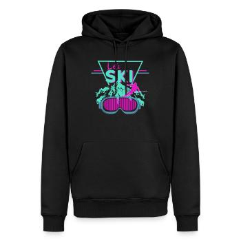 Retro Ski - Männer Premium Bio Hoodie - Schwarz - Vorne - Nico (187cm)
