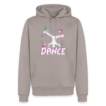 breakdancer - Men’s Premium Organic Hoodie - taupe - Front - Nico (187cm)