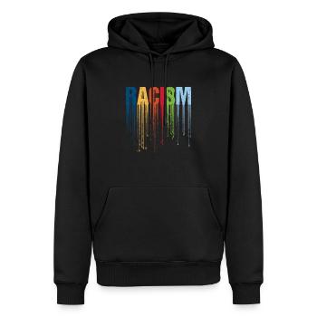 Anti Rassismus Sprüche - Männer Premium Bio Hoodie - Schwarz - Vorne - Nico (187cm)