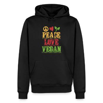 végétalien - Sweat à capuche Premium bio Homme - noir - Devant - Nico (187cm)