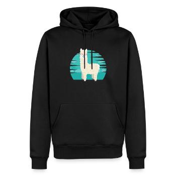 Lustiger Wiederkäuer-Säugetier-Alpaka-Guanaco-Kamel mögen - Männer Premium Bio Hoodie - Schwarz - Vorne - Nico (187cm)