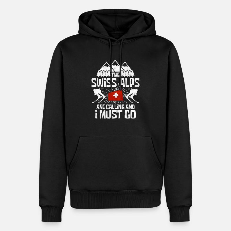 Schweiz Schweizer Geschenkidee - Männer Premium Bio Hoodie - Schwarz