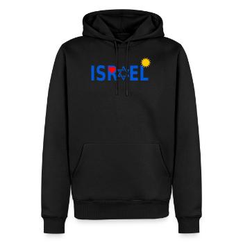 Israël avec l'étoile de David Heart Sun - Sweat à capuche Premium bio Homme - noir - Devant - Nico (187cm)