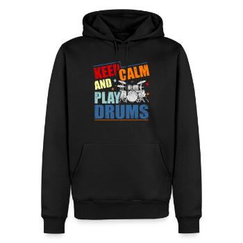 Batterie Batteur Drummer Cadeau - Sweat à capuche Premium bio Homme - noir - Devant - Nico (187cm)
