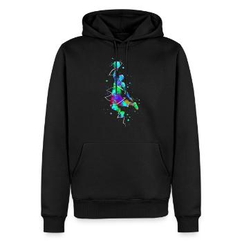 Joueur de basket-ball dunk de basket-ball - Sweat à capuche Premium bio Homme - noir - Devant - Nico (187cm)