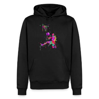 Basketball Korb - Männer Premium Bio Hoodie - Schwarz - Vorne - Nico (187cm)