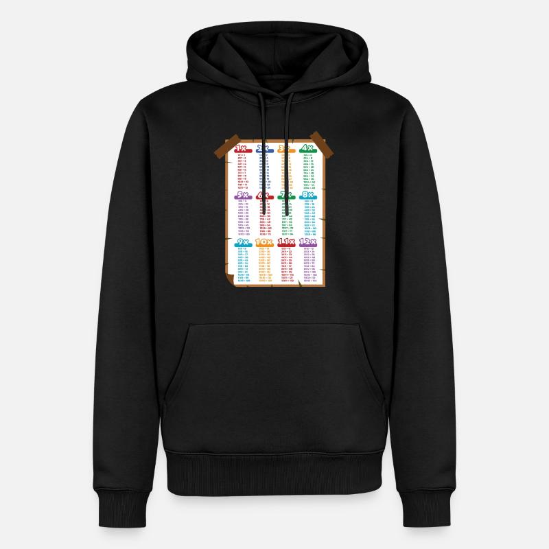 Table de multiplication - Sweat à capuche Premium bio Homme - noir