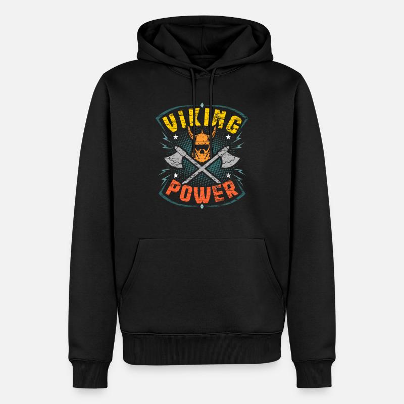 Wikinger Vikings - Männer Premium Bio Hoodie - Schwarz