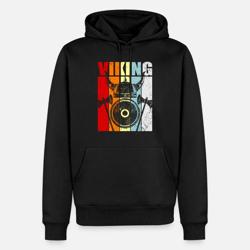Wikinger Vikings - Männer Premium Bio Hoodie - Schwarz
