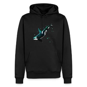 Orca - Men’s Premium Organic Hoodie - black - Front - Nico (187cm)