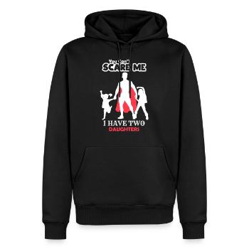 Papa Ich Habe Zwei Töchter - Männer Premium Bio Hoodie - Schwarz - Vorne - Nico (187cm)