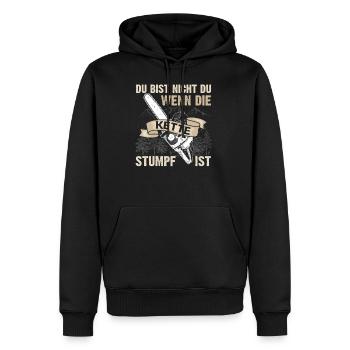 Holzfäller Forstwirt Förster Kettensäge Motorsäge - Männer Premium Bio Hoodie - Schwarz - Vorne - Nico (187cm)