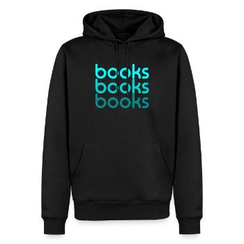 Bücher, die ich liebe, Bücher zu lesen - Männer Premium Bio Hoodie - Schwarz - Vorne - Nico (187cm)