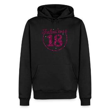 18th birthday - Men’s Premium Organic Hoodie - black - Front - Nico (187cm)