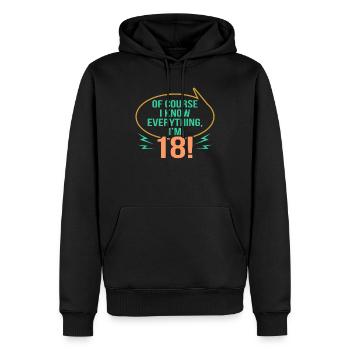 18th birthday - Men’s Premium Organic Hoodie - black - Front - Nico (187cm)