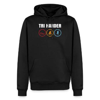 Triathlon - Sweat à capuche Premium bio Homme - noir - Devant - Nico (187cm)