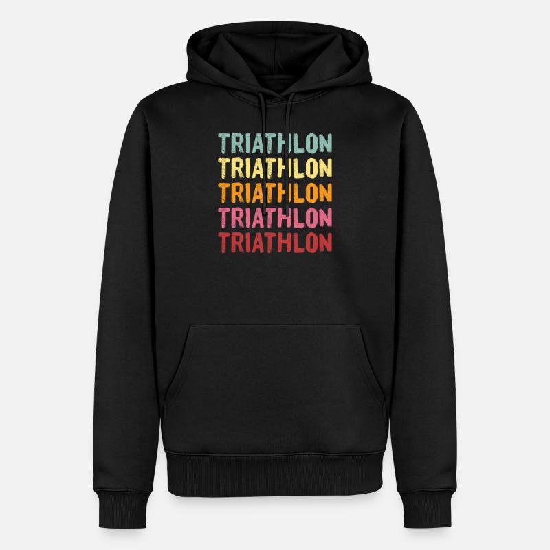 Triathlon - Männer Premium Bio Hoodie - Schwarz