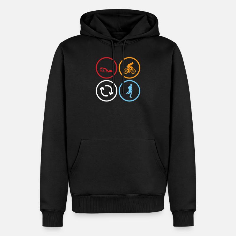 Triathlon Triathlet Geschenk Geschenkidee - Männer Premium Bio Hoodie - Schwarz