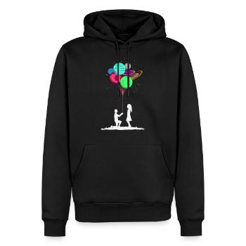 Mein Universum - Männer Premium Bio Hoodie - Schwarz - Vorne - Nico (187cm)