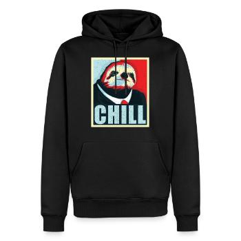 Präsident Chill - Männer Premium Bio Hoodie - Schwarz - Vorne - Nico (187cm)