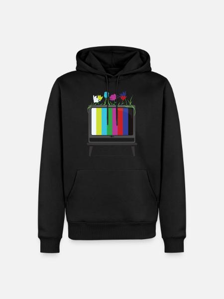 Blühendes Fernsehen - Männer Premium Bio Hoodie - Schwarz