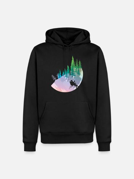 Wanderer Wandertour - Männer Premium Bio Hoodie - Schwarz