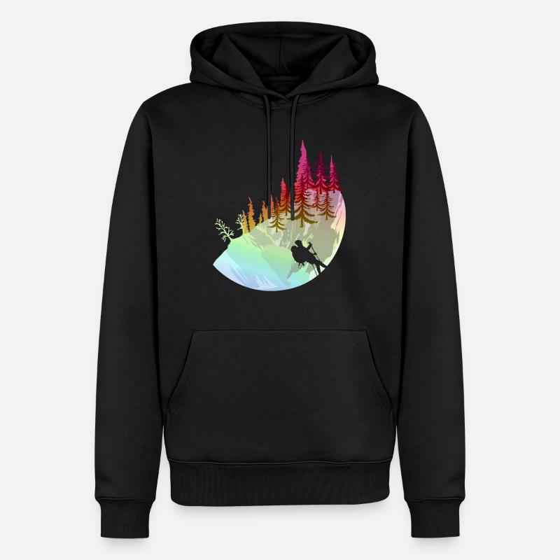 Wanderung Wald - Männer Premium Bio Hoodie - Schwarz