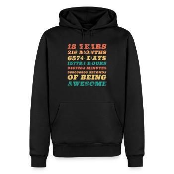 18th birthday - Men’s Premium Organic Hoodie - black - Front - Nico (187cm)