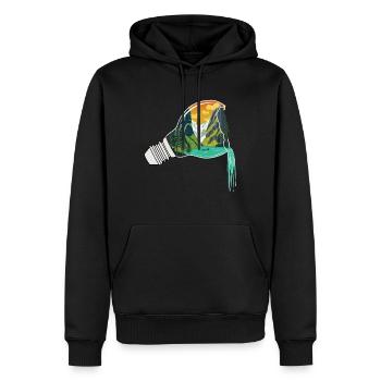 Résumé de l'ampoule de la nature - Sweat à capuche Premium bio Homme - noir - Devant - Nico (187cm)