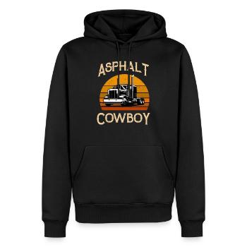 Retro Highway Trucker Road Truck Fahrer Asphalt - Männer Premium Bio Hoodie - Schwarz - Vorne - Nico (187cm)