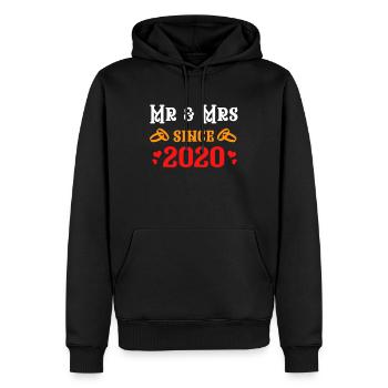 Herr und Frau seit 2020 Jubiläumsgeschenk - Männer Premium Bio Hoodie - Schwarz - Vorne - Nico (187cm)