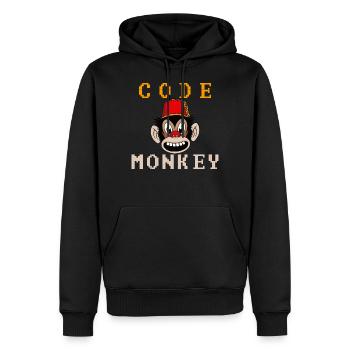 Code Affe - Männer Premium Bio Hoodie - Schwarz - Vorne - Nico (187cm)