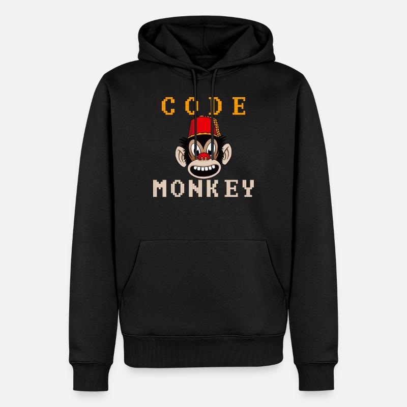 Code singe - Sweat à capuche Premium bio Homme - noir